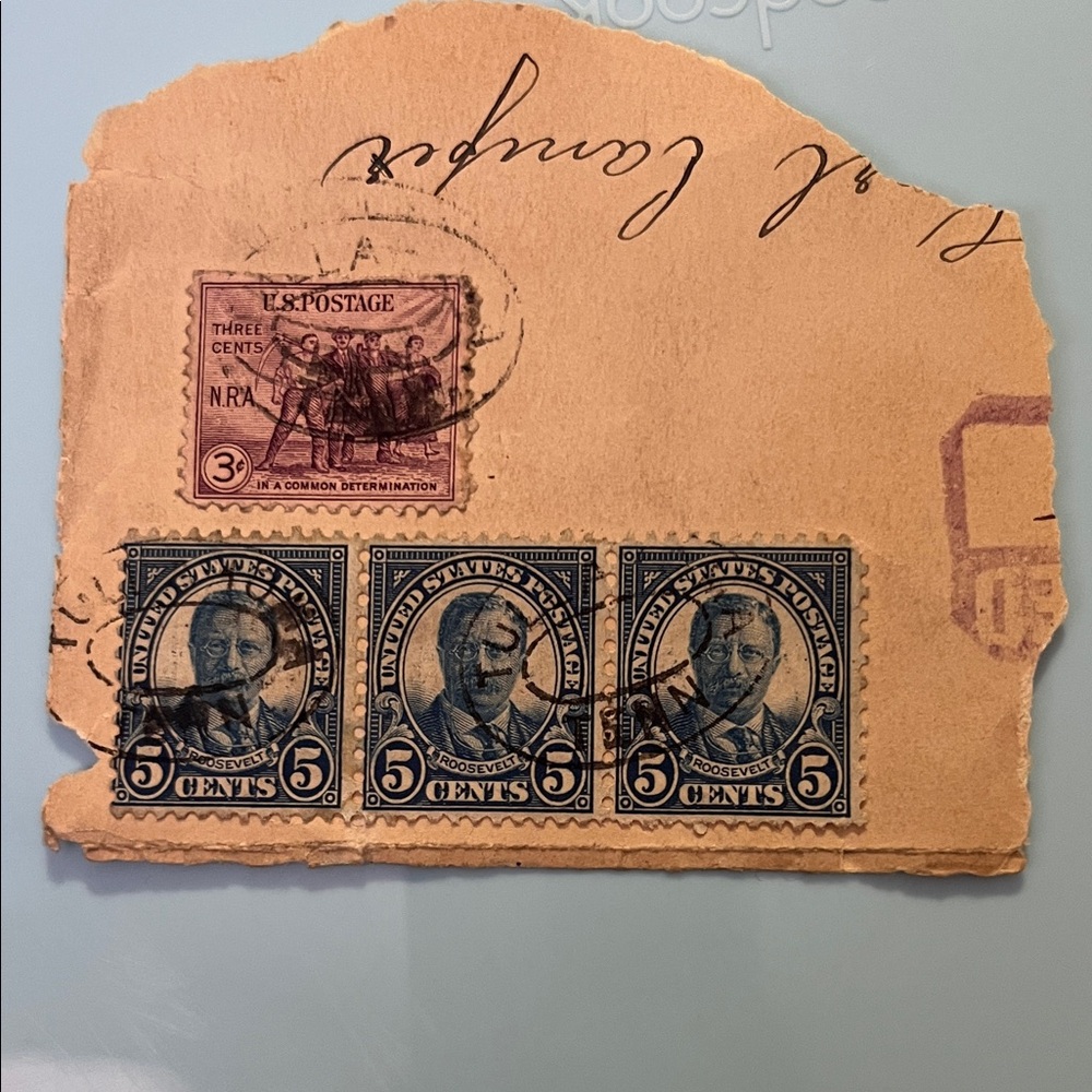 Vintage Blue and Brown Home Design Stamps